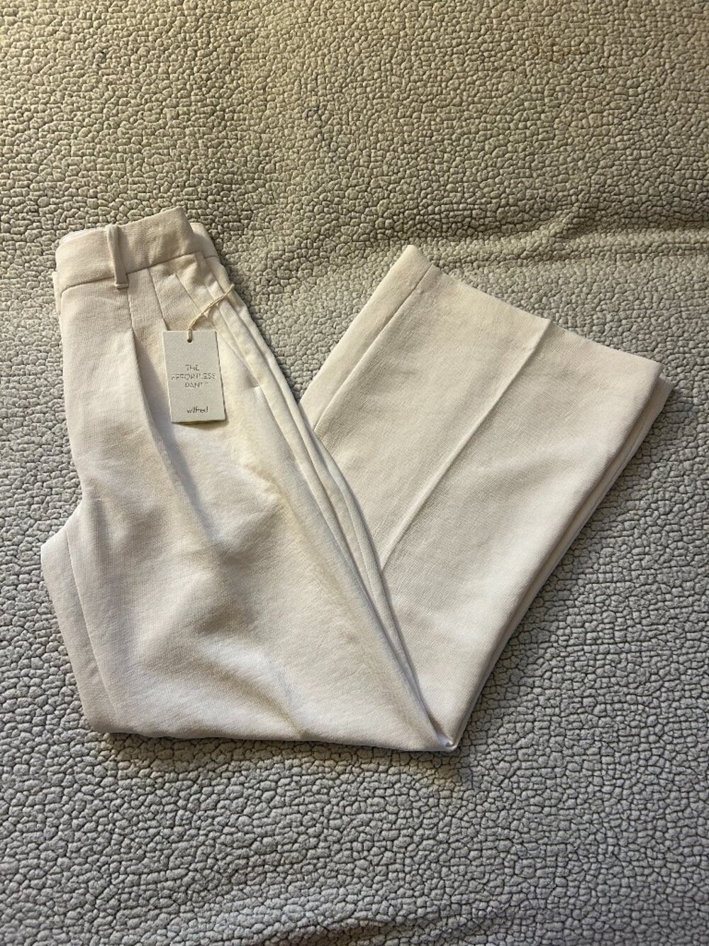 Wilfred -- the effortless pant, white dress pants, high rise, wide leg